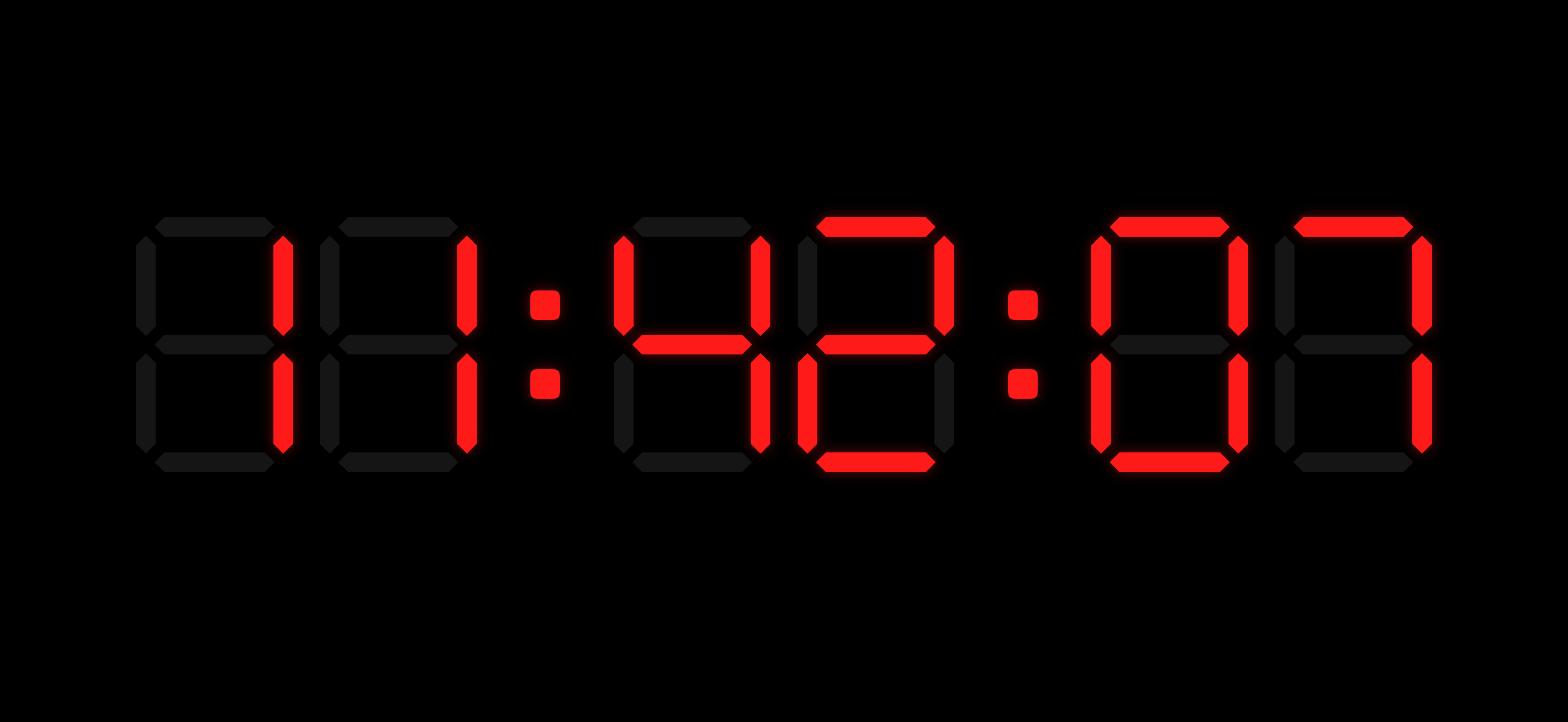 BoxClock showing current time in large LED display